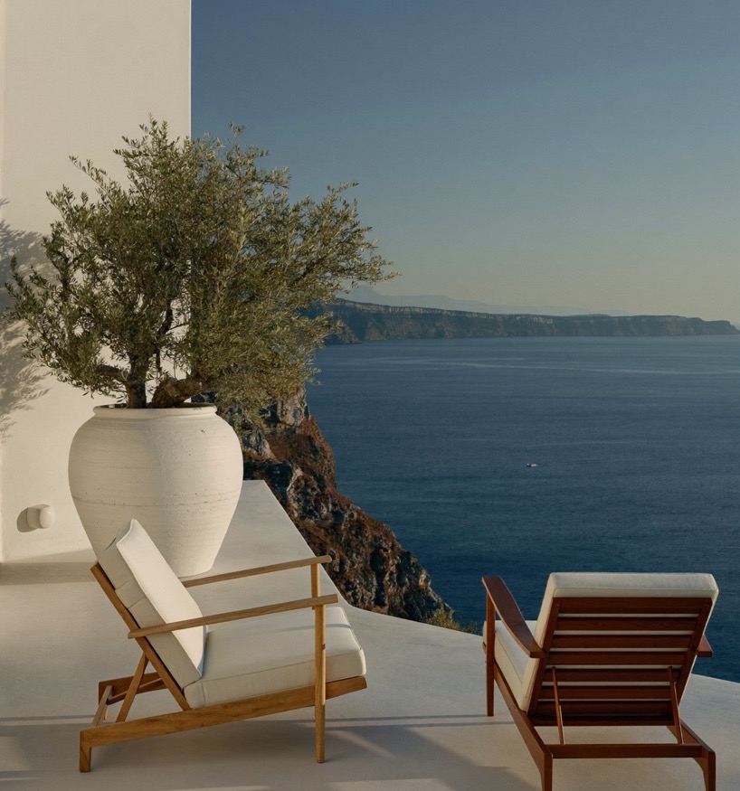 White Mediterranean villa terrace overlooking the sea in Spain